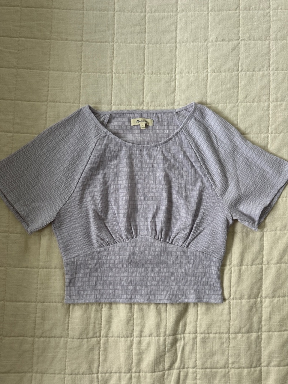 Madewell Lavender Ribbed Cropped Tee